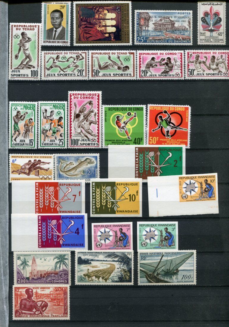 French Colonies Africa Mnh Lot Imperf Etc 90 Stamps