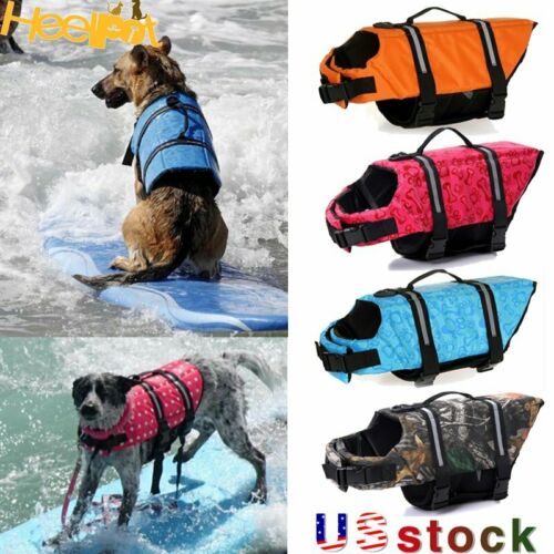 Dog Life Vest Printed Pet Life Jacket Dogs Swimwear Pets Safety Swimming Suit Us