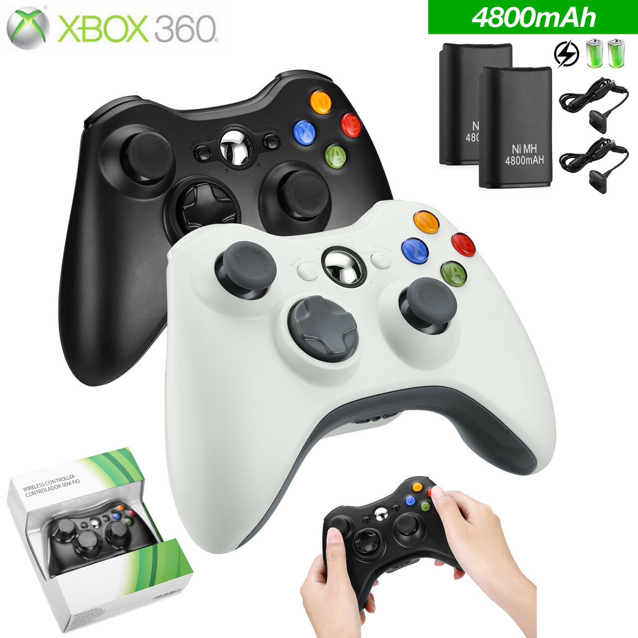 Wired / Wireless Game Controller Gamepad For Microsoft Xbox 360 & Pc Win 7 8 10